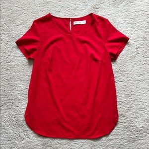 Short sleeve red blouse